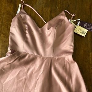 David’s Bridal - V neck spaghetti strap formal dress